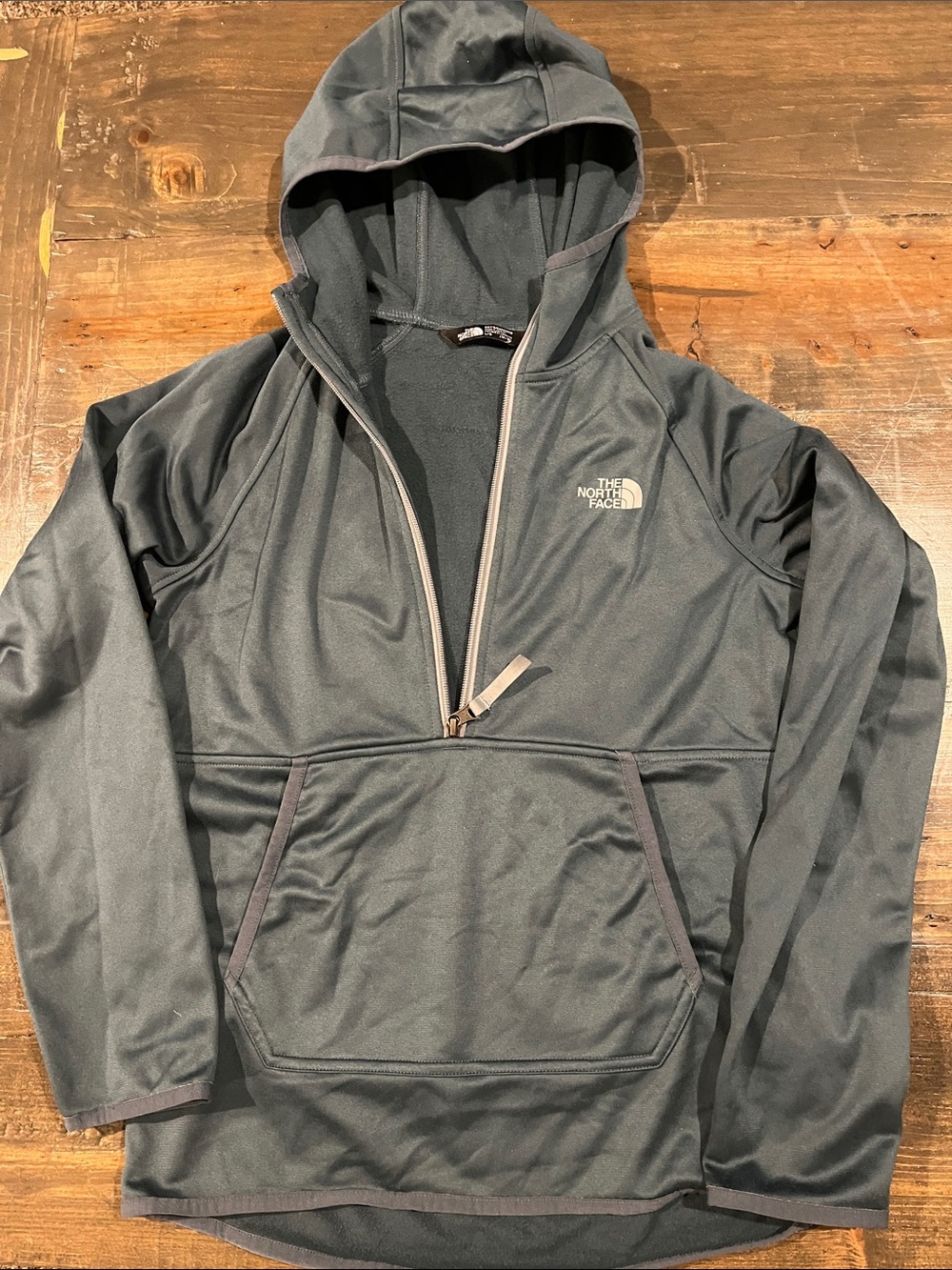 The North Face Teal and Gray Boys' Fleece Hoodie